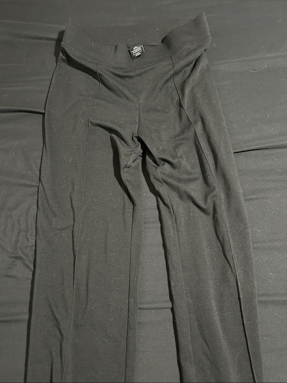 George Black Wide-Leg High-Waist Pants